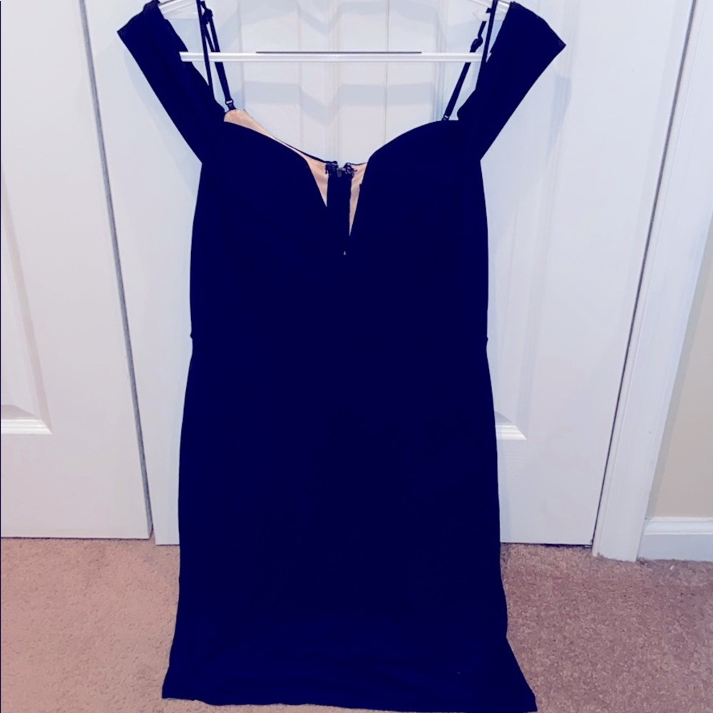 Navy Off the Shoulder Midi Dress Macys